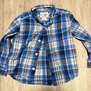 4/$30 Blue Plaid Kids Shirt